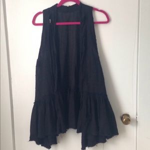 Free People Black Vest EUC! S XS